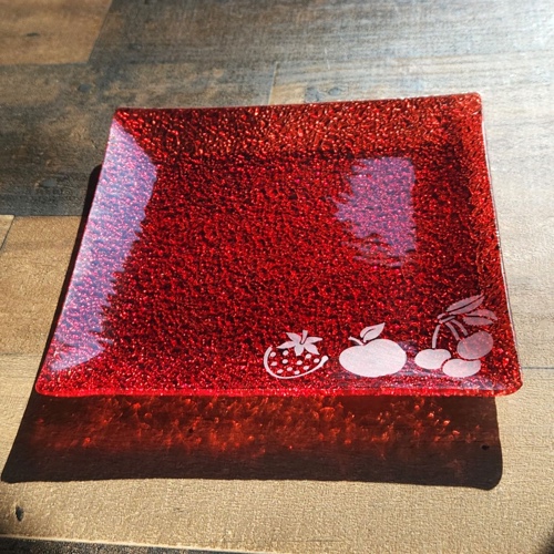 Juicy Fruits Red Serving Dish