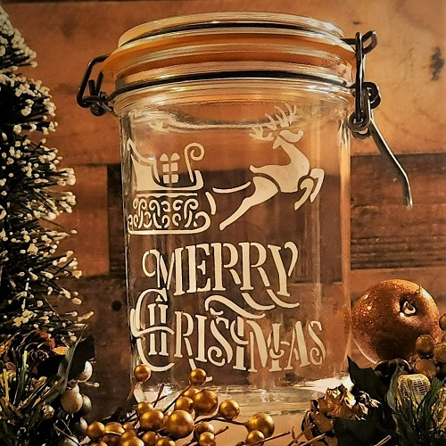 Merry Christmas Canning Jar