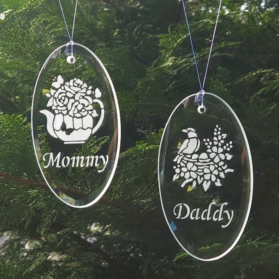 Spring Themed Mommy & Daddy Ornamental Suncatchers