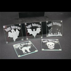 60-3910S - Limited Time Halloween Etchable Square Coaster 