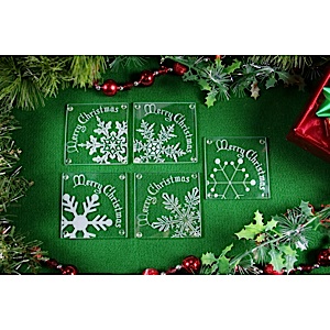 60-3910C - Limited Time Christmas  Etchable Square Coaster 