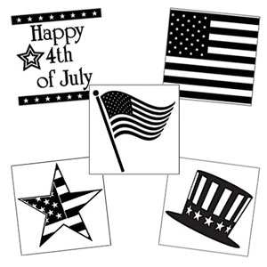 60-3910J - Limited Time July 4th  Etchable Square Coaster (4pc)
