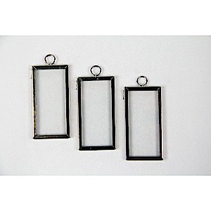 61-3392 - Frame Charm Rectangle 1x2 Silver