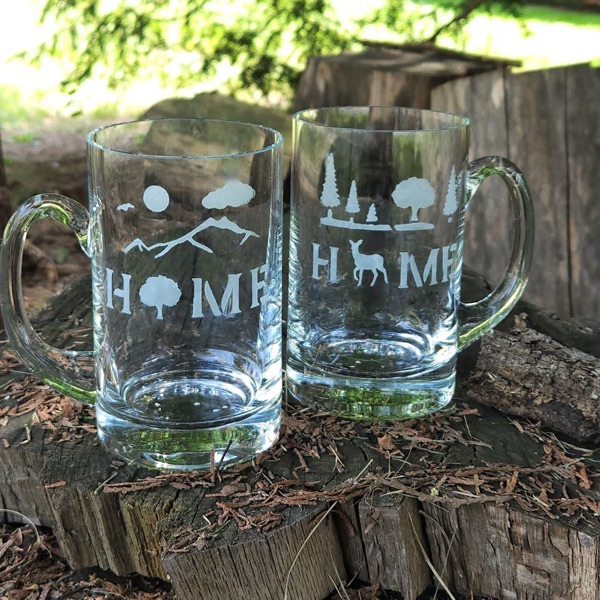 At Home in Nature Mugs -  - Glass Etching Supplies Superstore