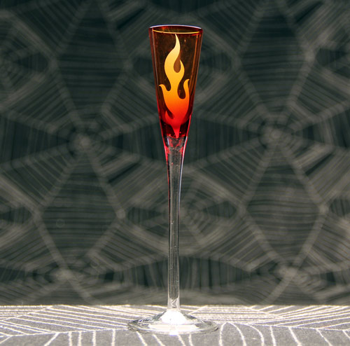 Flaming Martini Glass -  - Glass Etching Supplies