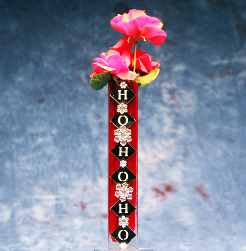 HO HO HO Red Bud Vase