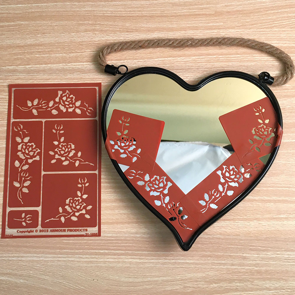 Heart Mirror with Roses