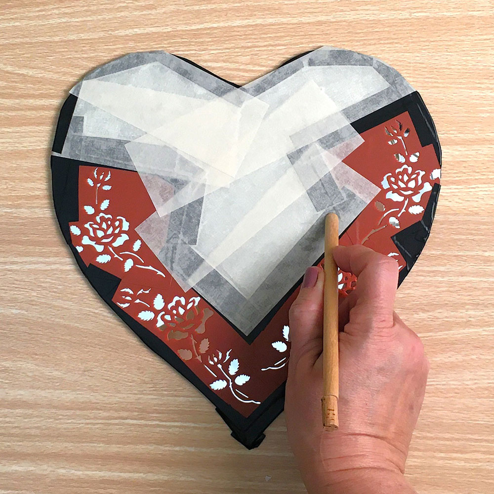 Heart Mirror with Roses