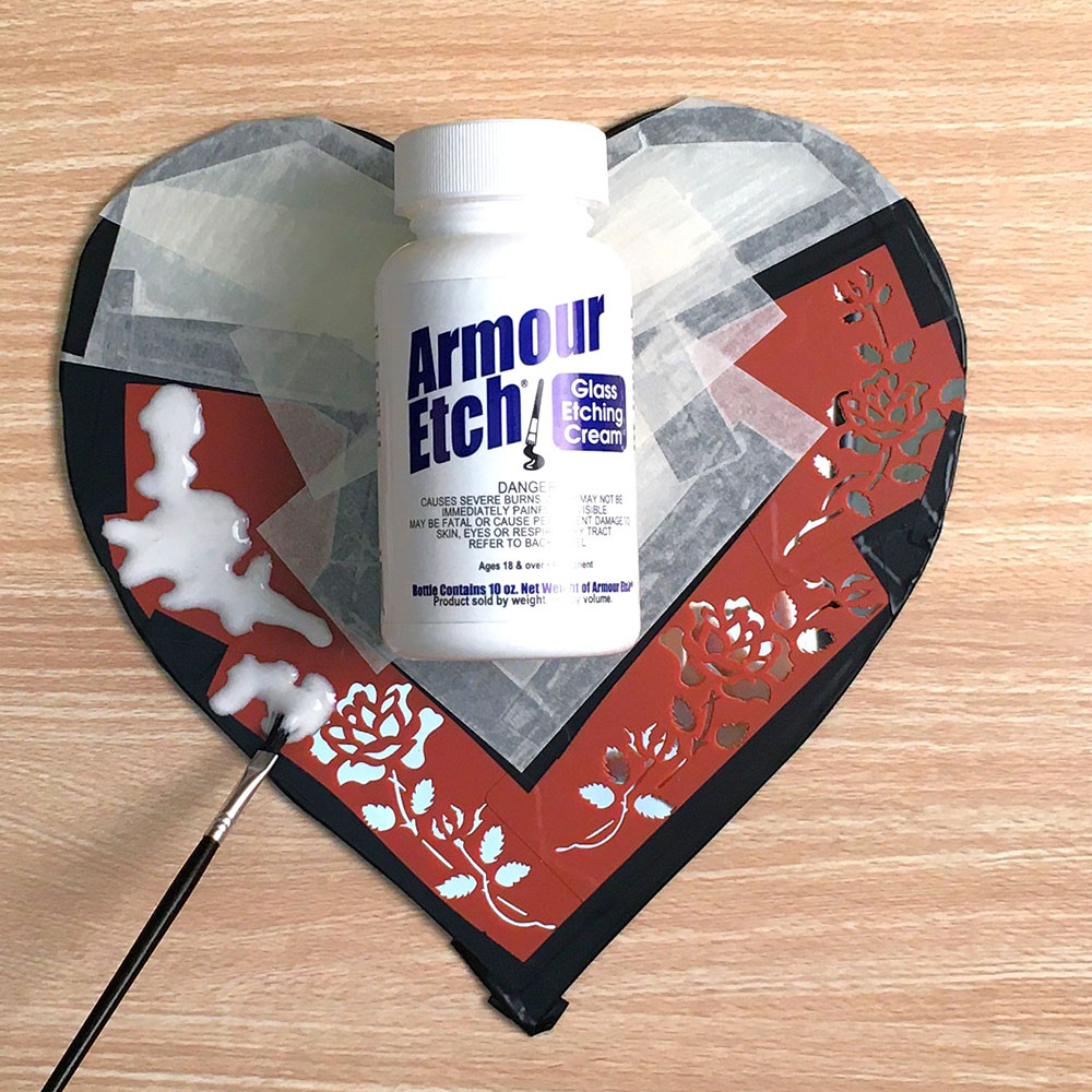 Heart Mirror with Roses