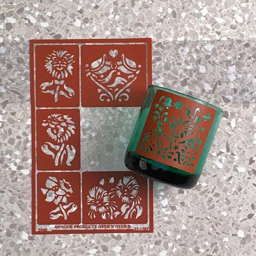 Jubilant Flowers Green Glasses