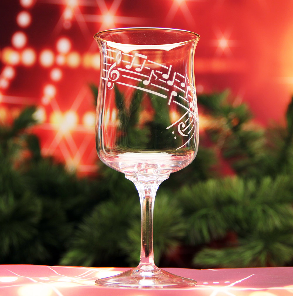 Sheet Music Wine Glass -  - Glass Etching Supplies