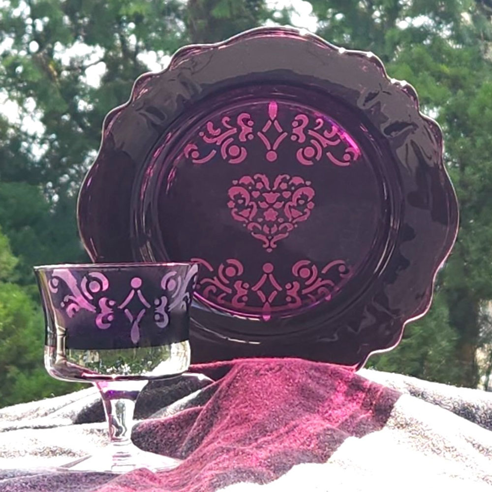 Ornate Amethyst Dessert Set
