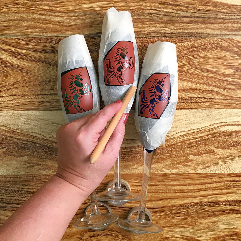 Unicorn Champagne Flute Candle Holders