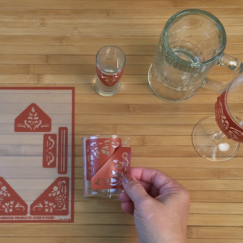Vintage Grape & Line Barware