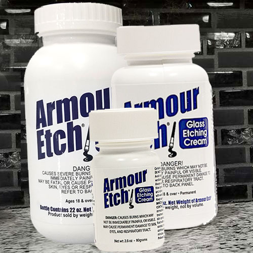 Glass Etching Cream by Armour Etch: 10 oz Bottle + How to Etch eBook & Brush