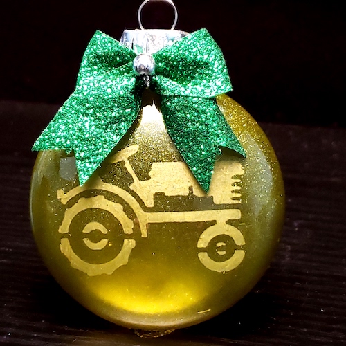 Golden Tractor Ornament