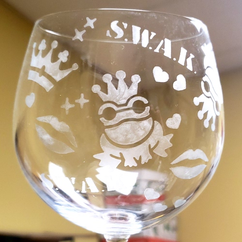 Frog Kisser Wine Glass