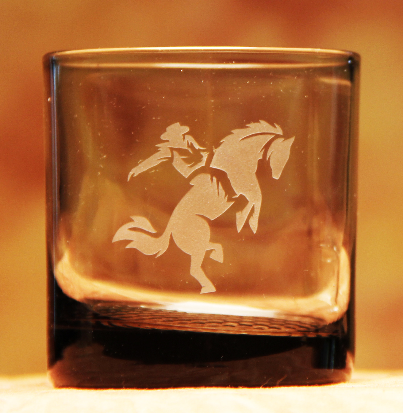 Bucking Bronco Glass