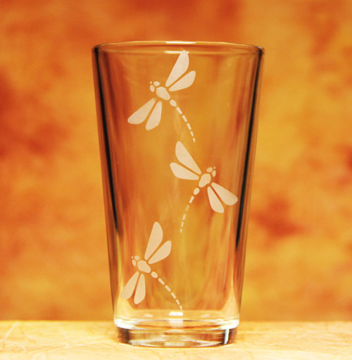 Dragonfly Water Glass