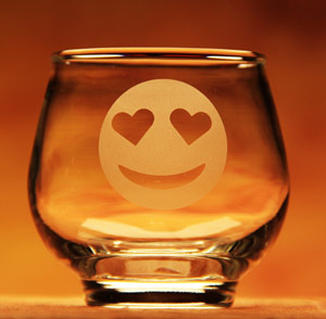 Heartfelt Eyes Emoji Glass