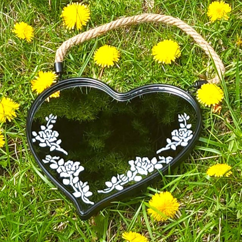 Heart Mirror with Roses