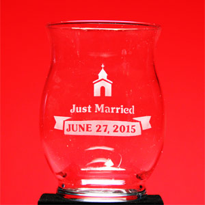 Just Married Hurricane Vase