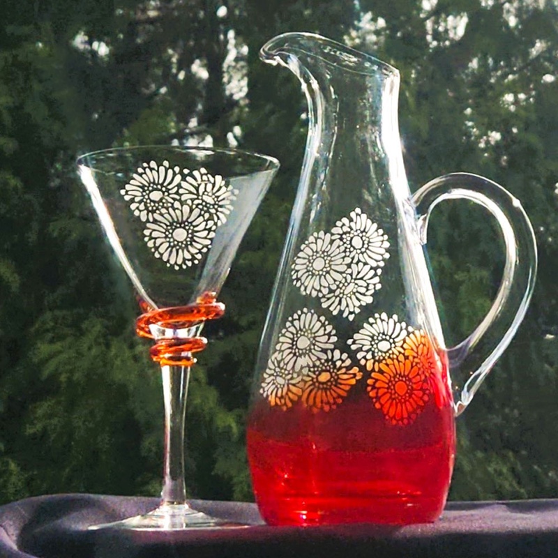 Orange Zinnia Cocktail Set