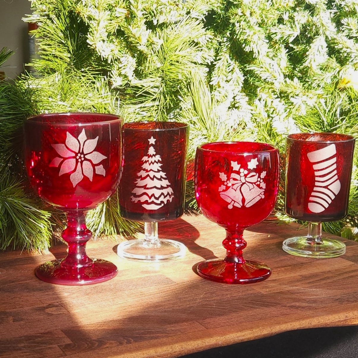 Scarlet Christmas Goblets