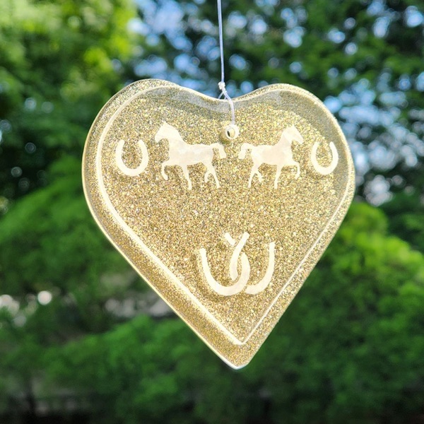 Shimmering Horse Heart Suncatcher