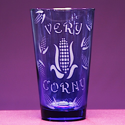 Very Corny Blue Glass