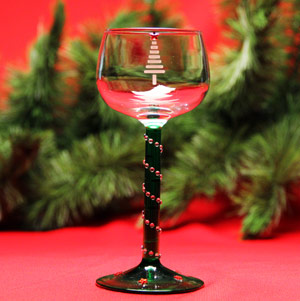 Christmas Tree Wine Glass