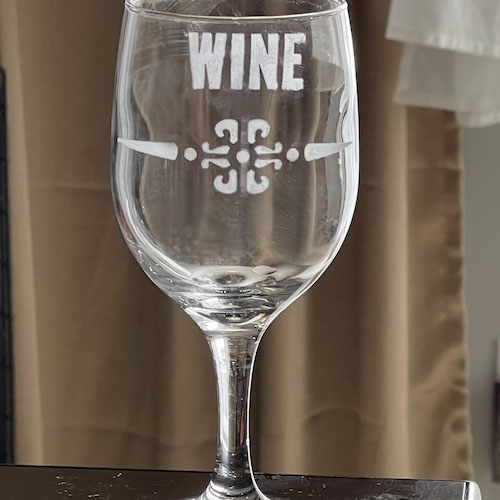 Decorated Wine Glass