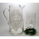 Etched Santa Pitcher