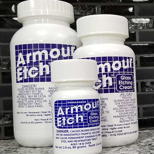 Glass Etching Cream by Armour Etch: 22 oz Bottle + How to Etch eBook &  Brush
