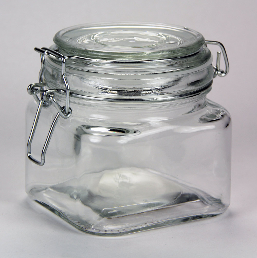 Square Glass Jar With Clasp Lid 20oz Etchworld Com Glass Etching Supplies Superstore