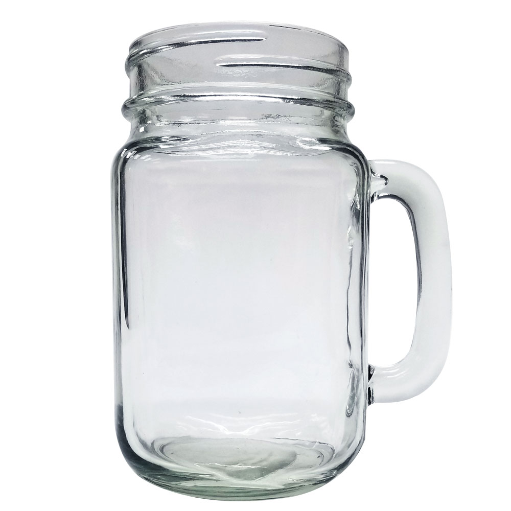 16oz Glass Mason Jar Mug with Handle - 70/450 Finish