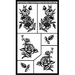 Flower Border Glass Etching Stencil Designs