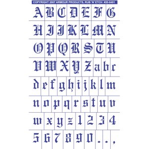 20-0491 - Old English Full Alphabet with numbers