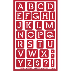 Large Alphabet Letter & Number Glass Etching Stencils (1 inch tall)