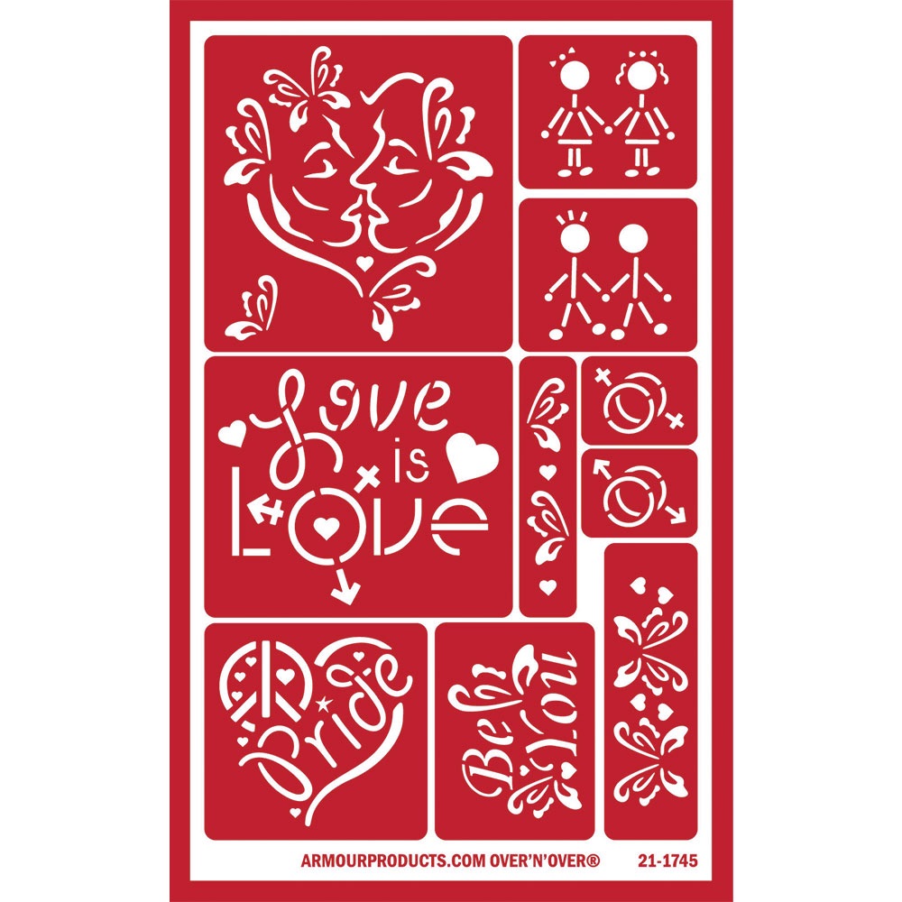 Valentine Mini Small Stencils for Etching on Glass Hobby Craft 