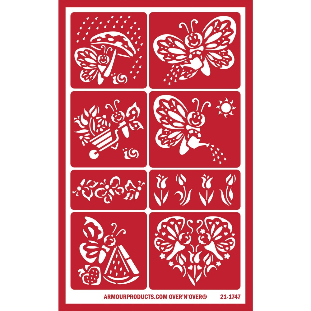 130451 Rub n ft. Etch Glass Etching Stencils 5 in. x 8 in. 1-Pkg-Detailed  Floral 