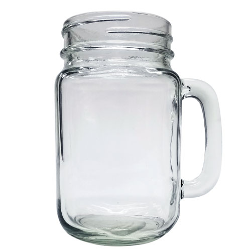 Glass Pint Jar Country Style Mugs, 16 oz.