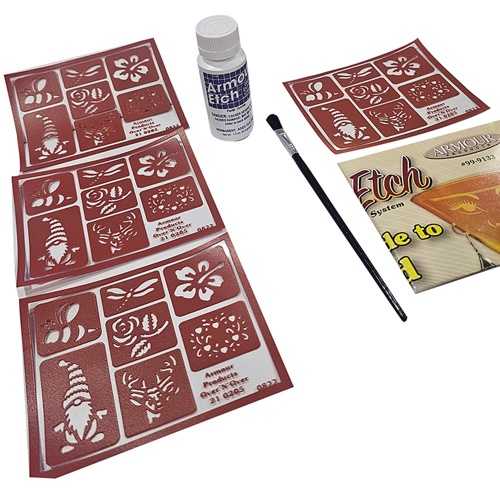 Gnomes Assortment Stencils with 1.5 oz Armour Etch 